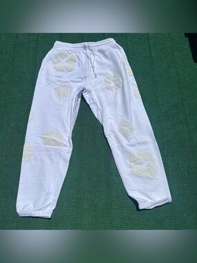 Denim Tears Mono Cotton Wreath Sweatpants 'White' Men’s Size XL
